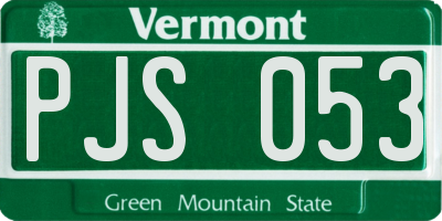 VT license plate PJS053
