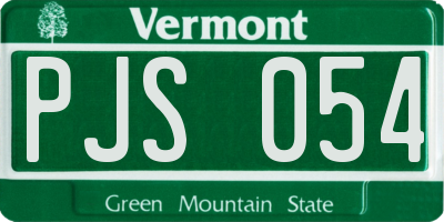 VT license plate PJS054
