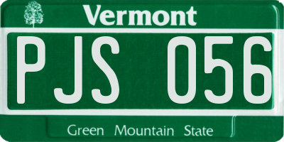 VT license plate PJS056