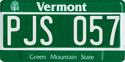 VT license plate PJS057