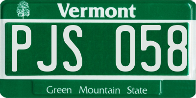 VT license plate PJS058