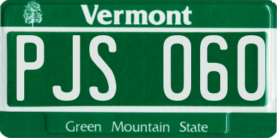 VT license plate PJS060