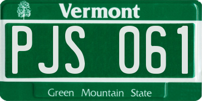 VT license plate PJS061