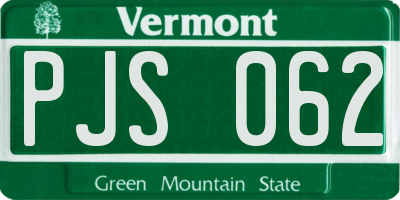 VT license plate PJS062