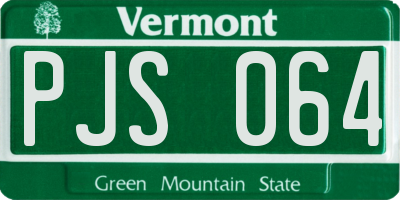 VT license plate PJS064