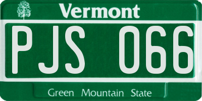 VT license plate PJS066