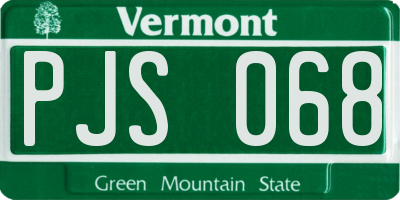 VT license plate PJS068