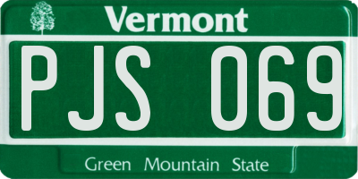 VT license plate PJS069