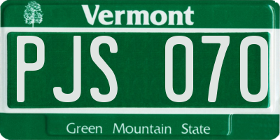 VT license plate PJS070