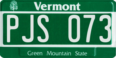 VT license plate PJS073