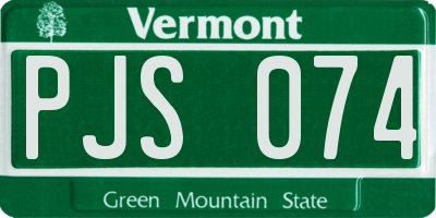 VT license plate PJS074