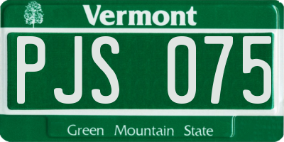 VT license plate PJS075
