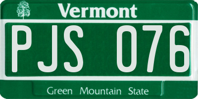 VT license plate PJS076