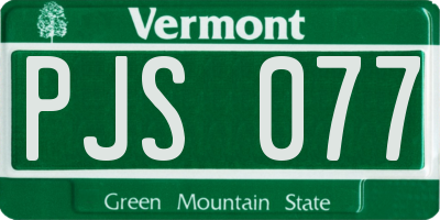 VT license plate PJS077