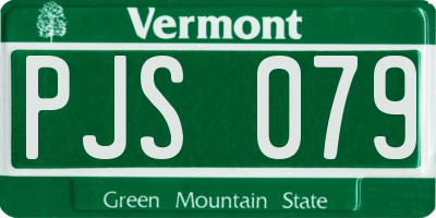 VT license plate PJS079