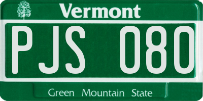 VT license plate PJS080