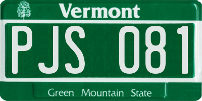 VT license plate PJS081