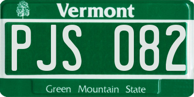 VT license plate PJS082