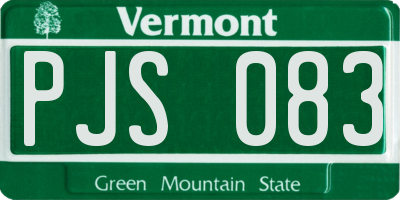 VT license plate PJS083