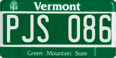 VT license plate PJS086