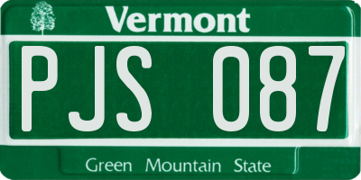 VT license plate PJS087