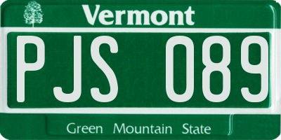 VT license plate PJS089