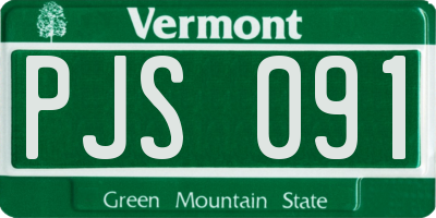 VT license plate PJS091