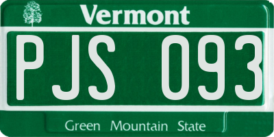VT license plate PJS093