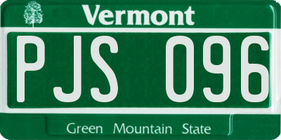 VT license plate PJS096