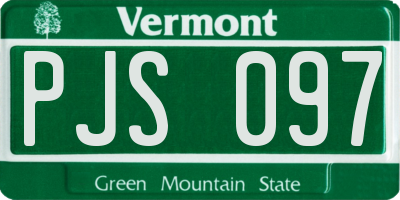 VT license plate PJS097