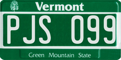 VT license plate PJS099