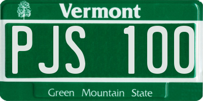 VT license plate PJS100