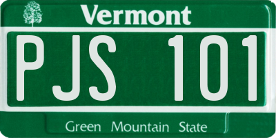 VT license plate PJS101