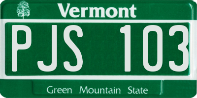 VT license plate PJS103