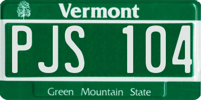 VT license plate PJS104