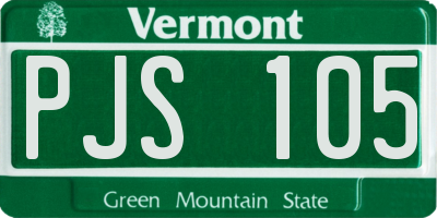 VT license plate PJS105