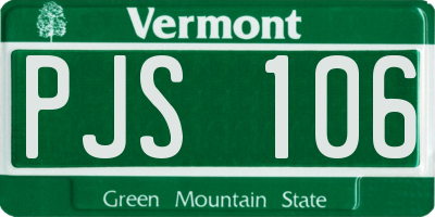 VT license plate PJS106
