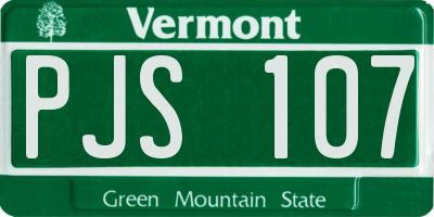 VT license plate PJS107