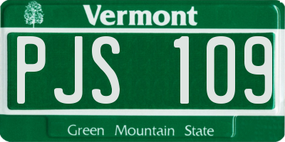 VT license plate PJS109