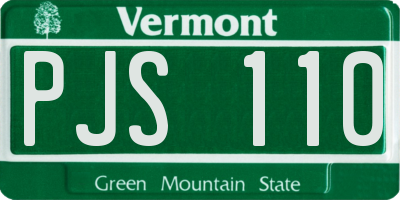 VT license plate PJS110