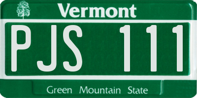 VT license plate PJS111