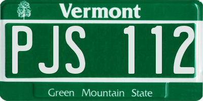 VT license plate PJS112