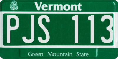 VT license plate PJS113