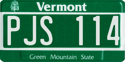 VT license plate PJS114