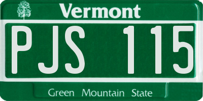 VT license plate PJS115