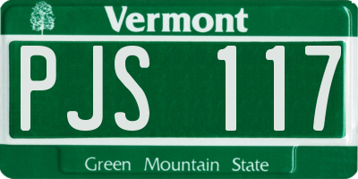 VT license plate PJS117