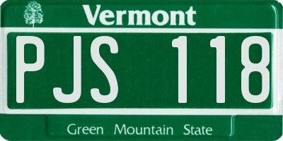 VT license plate PJS118