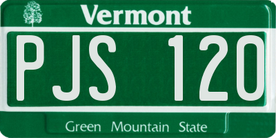VT license plate PJS120