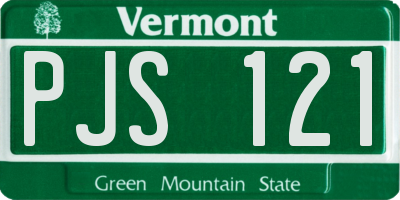 VT license plate PJS121