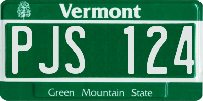 VT license plate PJS124